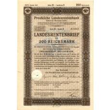 Банкнота Облигация 4,5% 200 рейхсмарок 1937 года Германия