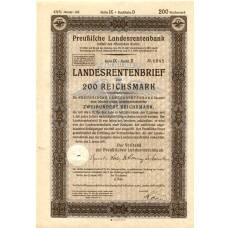 Банкнота Облигация 4,5% 200 рейхсмарок 1937 года Германия