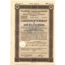 Банкнота Облигация 4,5% 200 рейхсмарок 1937 года Германия