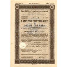 Банкнота Облигация 4,5% 200 рейхсмарок 1937 года Германия