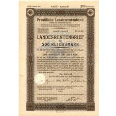 Банкнота Облигация 4,5% 200 рейхсмарок 1937 года Германия