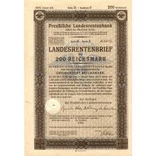 Банкнота Облигация 4,5% 200 рейхсмарок 1937 года Германия