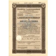 Банкнота Облигация 4,5% 200 рейхсмарок 1937 года Германия
