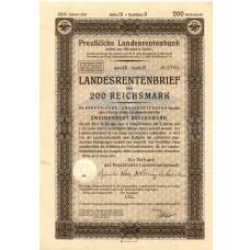 Банкнота Облигация 4,5% 200 рейхсмарок 1937 года Германия