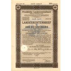 Банкнота Облигация 4,5% 200 рейхсмарок 1937 года Германия