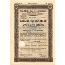 Банкнота Облигация 4,5% 200 рейхсмарок 1937 года Германия