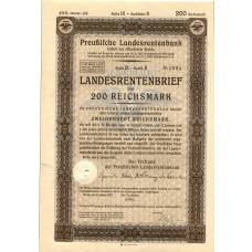 Банкнота Облигация 4,5% 200 рейхсмарок 1937 года Германия