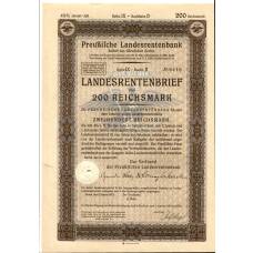 Банкнота Облигация 4,5% 200 рейхсмарок 1937 года Германия
