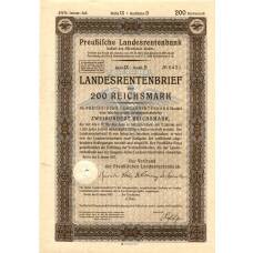 Банкнота Облигация 4,5% 200 рейхсмарок 1937 года Германия