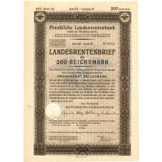 Банкнота Облигация 4,5% 200 рейхсмарок 1937 года Германия