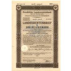 Банкнота Облигация 4,5% 200 рейхсмарок 1937 года Германия
