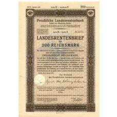 Банкнота Облигация 4,5% 200 рейхсмарок 1937 года Германия
