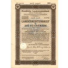 Банкнота Облигация 4,5% 200 рейхсмарок 1937 года Германия