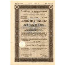 Банкнота Облигация 4,5% 200 рейхсмарок 1937 года Германия