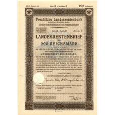 Банкнота Облигация 4,5% 200 рейхсмарок 1937 года Германия
