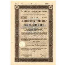 Банкнота Облигация 4,5% 200 рейхсмарок 1937 года Германия