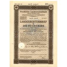 Банкнота Облигация 4,5% 200 рейхсмарок 1937 года Германия