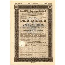 Банкнота Облигация 4,5% 200 рейхсмарок 1937 года Германия