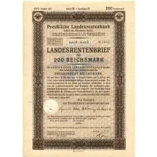 Банкнота Облигация 4,5% 200 рейхсмарок 1937 года Германия