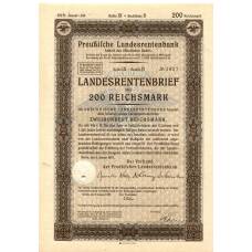 Банкнота Облигация 4,5% 200 рейхсмарок 1937 года Германия