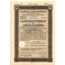Банкнота Облигация 4,5% 200 рейхсмарок 1937 года Германия