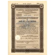 Банкнота Облигация 4,5% 200 рейхсмарок 1937 года Германия