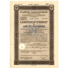 Банкнота Облигация 4,5% 200 рейхсмарок 1937 года Германия