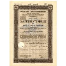 Банкнота Облигация 4,5% 200 рейхсмарок 1937 года Германия