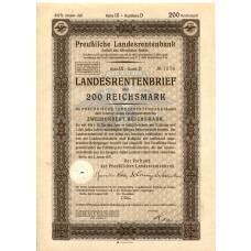 Банкнота Облигация 4,5% 200 рейхсмарок 1937 года Германия