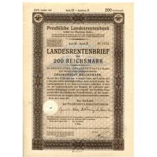 Банкнота Облигация 4,5% 200 рейхсмарок 1937 года Германия