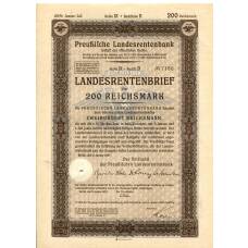 Банкнота Облигация 4,5% 200 рейхсмарок 1937 года Германия