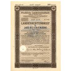 Банкнота Облигация 4,5% 200 рейхсмарок 1937 года Германия