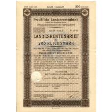 Банкнота Облигация 4,5% 200 рейхсмарок 1937 года Германия (аверс)