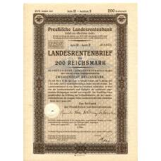 Банкнота Облигация 4,5% 200 рейхсмарок 1937 года Германия (аверс)