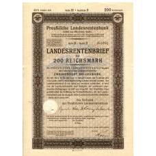 Банкнота Облигация 4,5% 200 рейхсмарок 1937 года Германия (аверс)