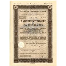 Банкнота Облигация 4,5% 200 рейхсмарок 1937 года Германия (аверс)
