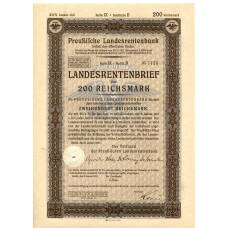 Банкнота Облигация 4,5% 200 рейхсмарок 1937 года Германия (аверс)