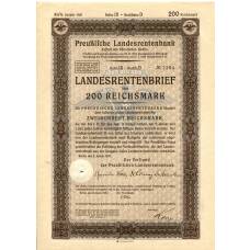 Банкнота Облигация 4,5% 200 рейхсмарок 1937 года Германия