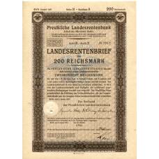 Банкнота Облигация 4,5% 200 рейхсмарок 1937 года Германия (аверс)
