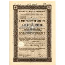 Банкнота Облигация 4,5% 200 рейхсмарок 1937 года Германия (аверс)