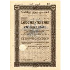 Банкнота Облигация 4,5% 200 рейхсмарок 1937 года Германия (аверс)