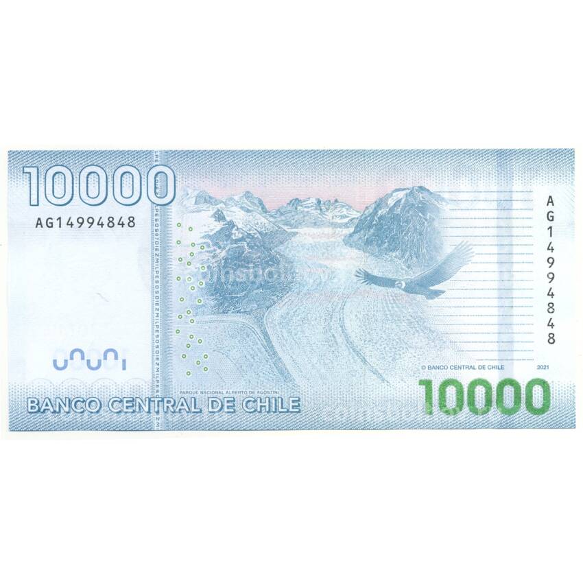 Банкнота 10000 песо 2021 года Чили (вид 2)