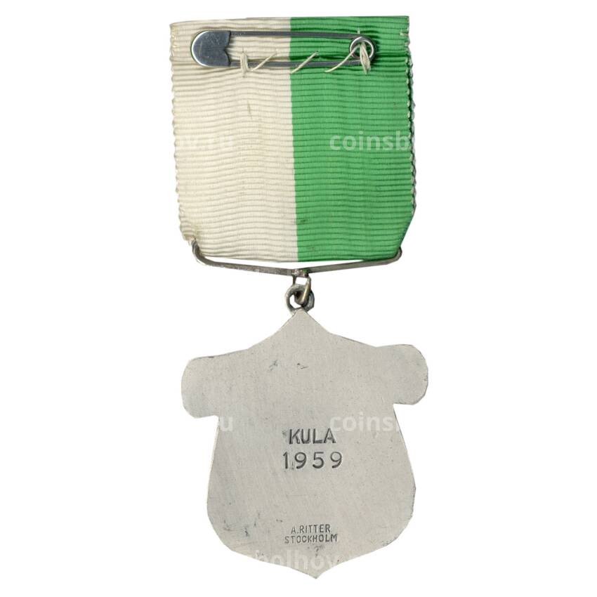 Медаль спортивная «Участник соревнования по метанию шара -1959 год» (спортклуб Bellevue) (вид 2)