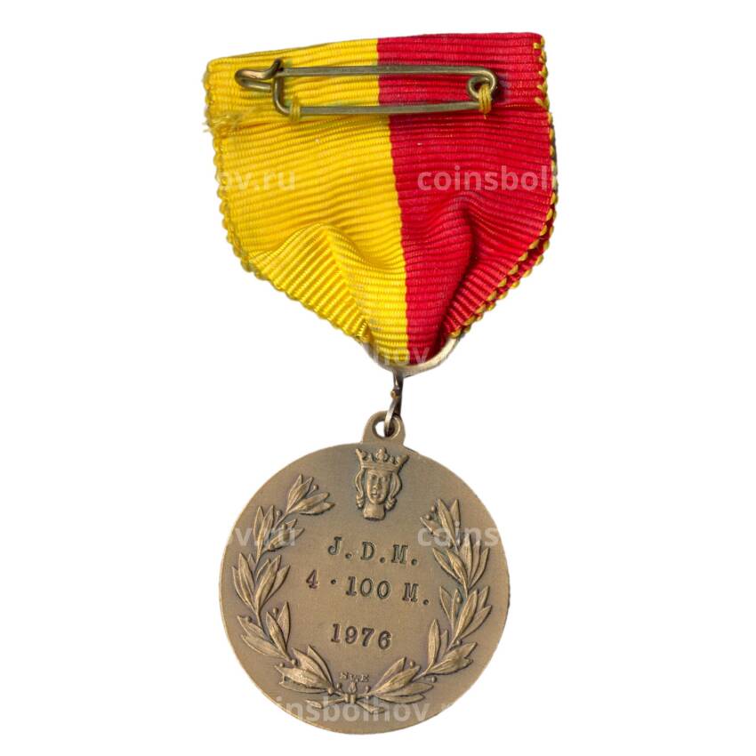 Медаль спортивная «Участник соревнования по метанию диска  1976 год» (Швеция) (вид 2)
