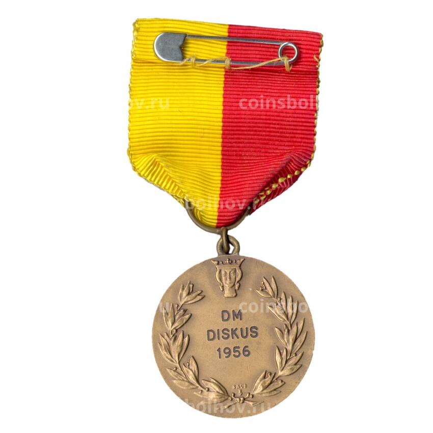 Медаль спортивная «Участник соревнования по метанию диска 1956 год» (Швеция) (вид 2)