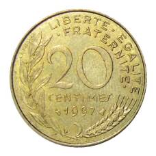 Монета 20 сантимов 1997 года Франция (аверс)
