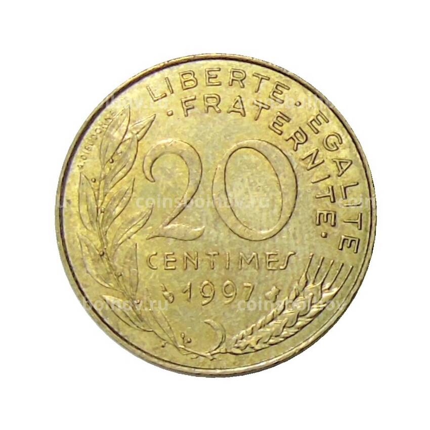Монета 20 сантимов 1997 года Франция