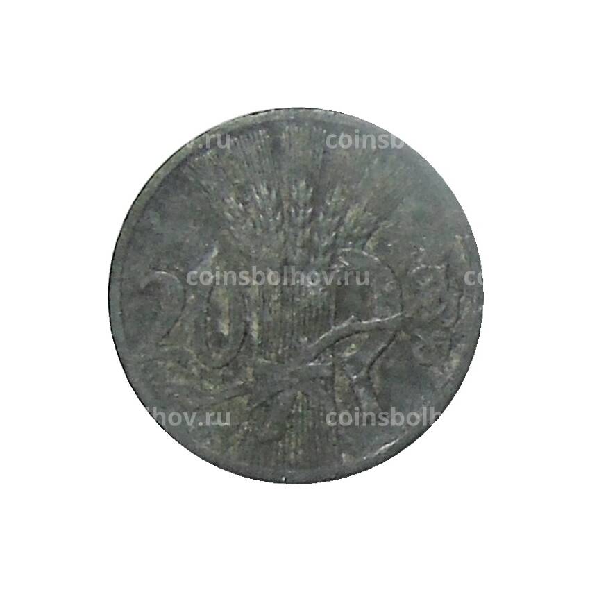 Монета 20 геллеров 1941 года Чехословакия (протекторат Богемия и Моравия) (вид 2)