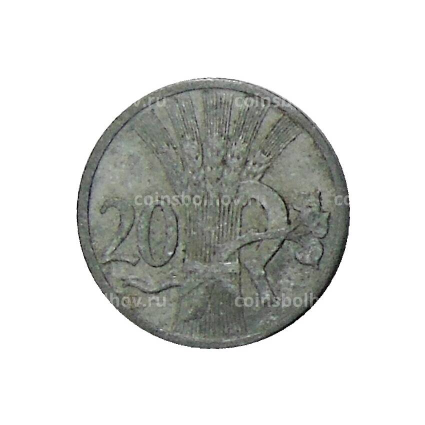 Монета 20 геллеров 1943 года Чехословакия (протекторат Богемия и Моравия) (вид 2)