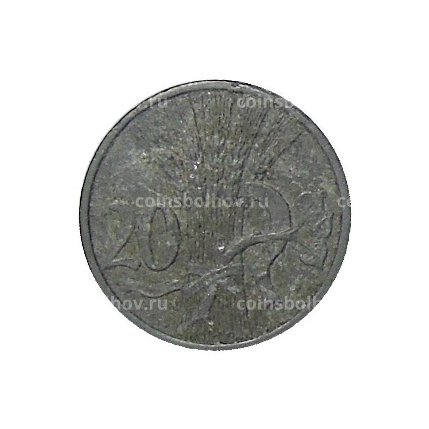 Монета 20 геллеров 1943 года Чехословакия (протекторат  Богемия и Моравия) (вид 2)